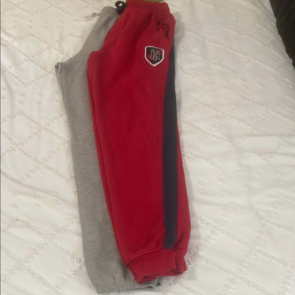Red and Gray Kids Boys Jogger Pants